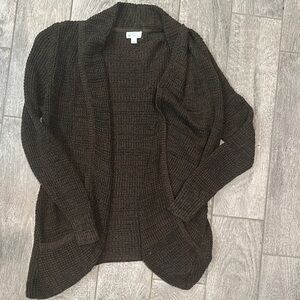 Cozy Black Open-Front Sweater